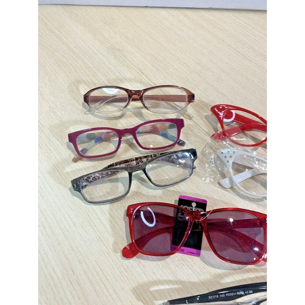 Lot of 8 Eye Glasses Clear Lens, Misc. Styles Cat eye, Sun Glasses, Fashion